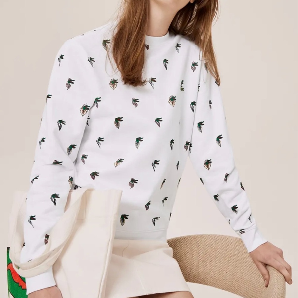 Lacoste X Jean-Michel Tixier White Sweatshirt Croco